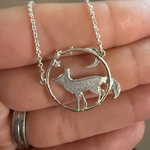 Lucy Stopes Roe Stargazing Fox Sterling Silver Necklace 🦊⭐️🌙 - Picture 7 of 10